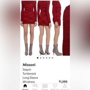 Missoni beautiful holiday sweater dress! New with tags. Never worn. Size 4/small